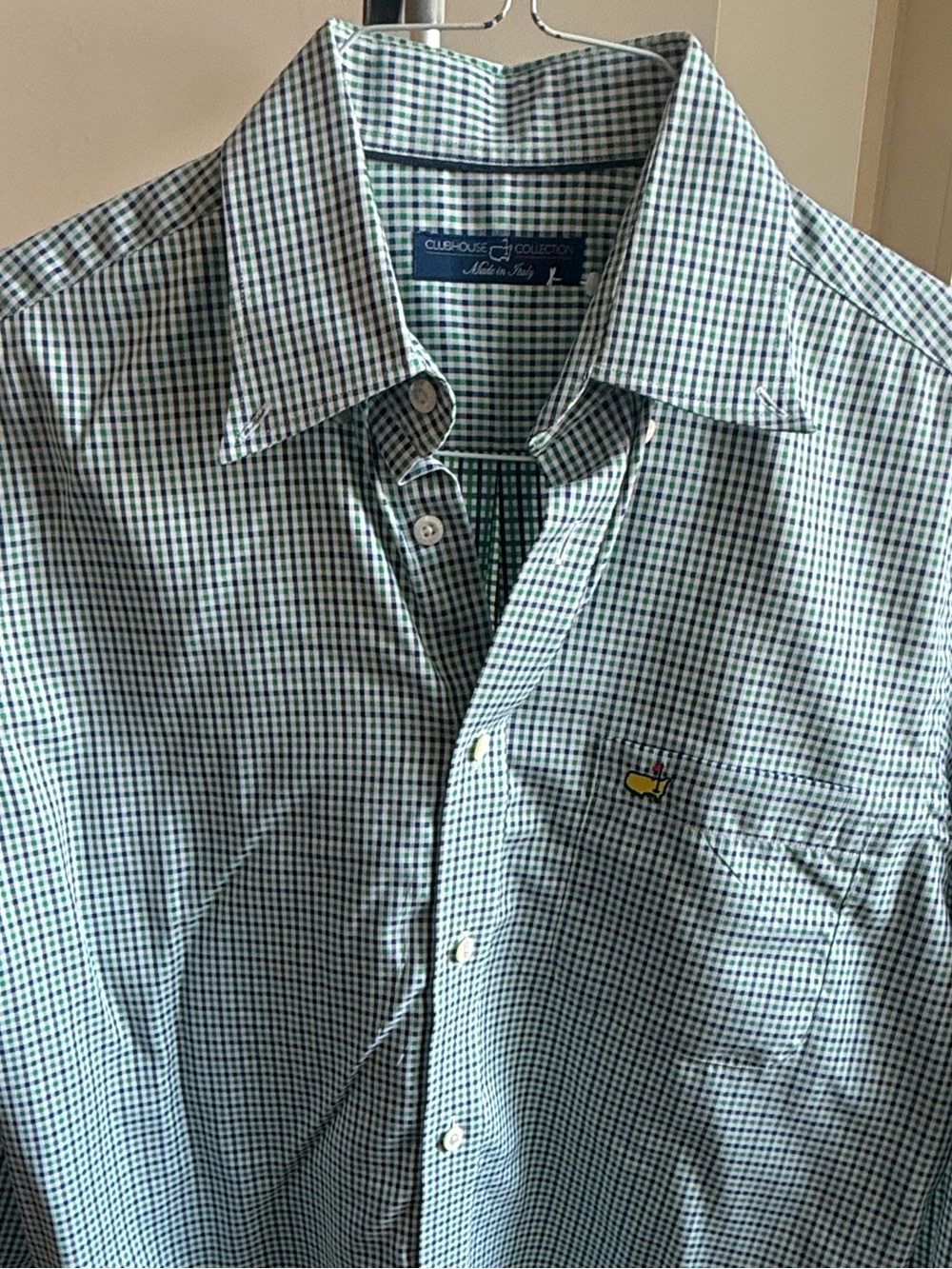 Great shape Masters Clubhouse Collection Men's Green Check Button-Up Shirt